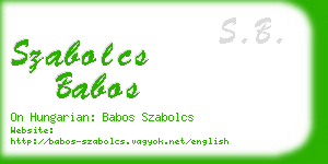 szabolcs babos business card